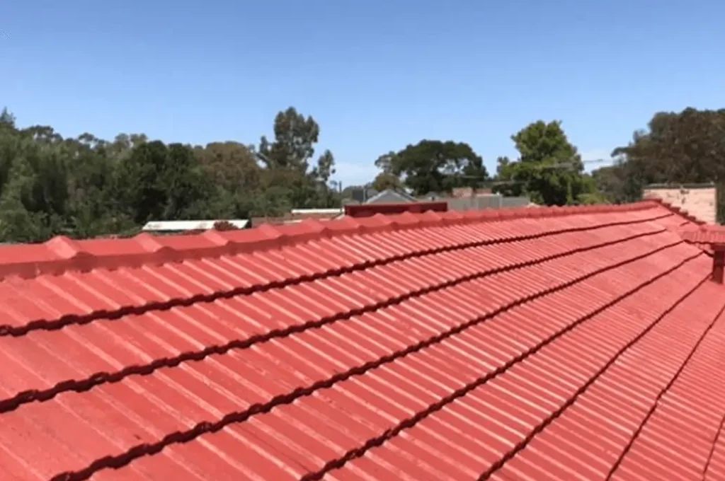 Roof painting Adelaide team applying fresh coat to roof
